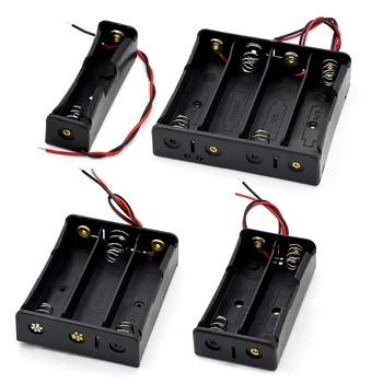1 2 3 4 слот 18650 кутия за съхранение на батерии пластмасова DIY батерии Clip Holder Контейнер черен за 18650 3.7V батерия