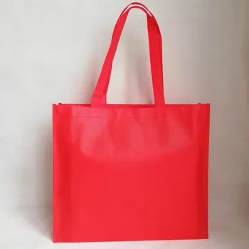 1000pcs/lot 35Hx45x10cm Персонализирано лого Червен сгъваем пазарски чанти за хранителни стоки за многократна употреба нетъкани жени рамо пазаруване пазар магазин чанти