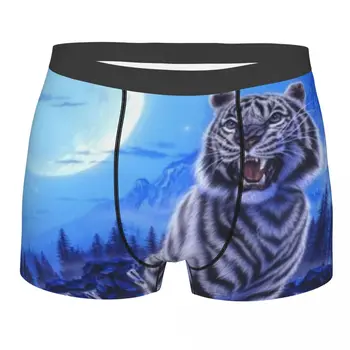 Hot Boxer Tiger Wallpaper Nature Moon Shorts Panties Briefs Мъжко бельо Mid Waist Underpants for Homme