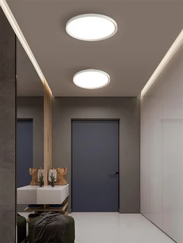 LED таван светлина за коридор пътека балкон гардероб спалня малка лампа тела модерен бял пластмасов полилей пръстен ултратънък