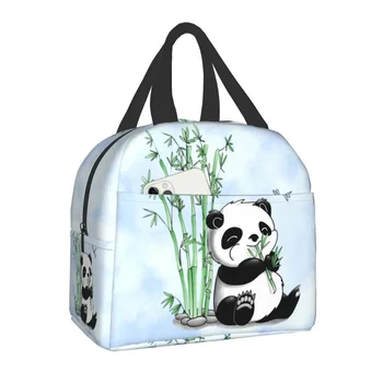 Panda Bear изолирана чанта за обяд за къмпинг пътуване преносим термичен охладител кутия за обяд жени деца работа пикник чанти за съхранение на храна