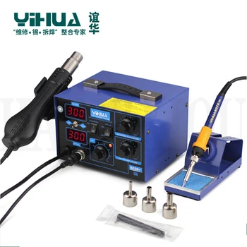 YIHUA 862D+ 800W Постоянна температура Антистатична станция за запояване Поялник + Пистолет за горещ въздух Заваряване Разпояване Ремонт