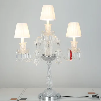 Кристална лампа в европейски стил Проста спалня Нощно осветление Атмосферен хол Свещник Декоративни настолни лампи Нови