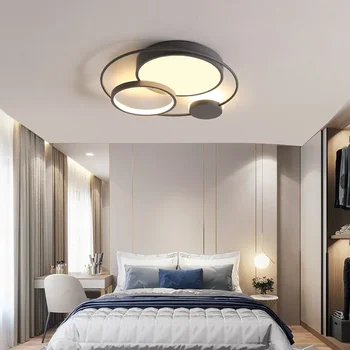 Лампи Родителска спалня Уютна романтична стая Личност Креативна Модерна и проста Проучване Таванна лампа кръгла