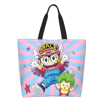 Моден печат Д-р Slump аниме манга мъкна пазарски чанти преносим платно рамо купувач Arale Norimaki и Gatchan чанта