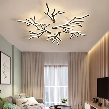 нов дизайн Led таван светлина спалня дърво клон форма хол проучване стая таван полилеи вътрешен дом Ac90-260v лампи тела