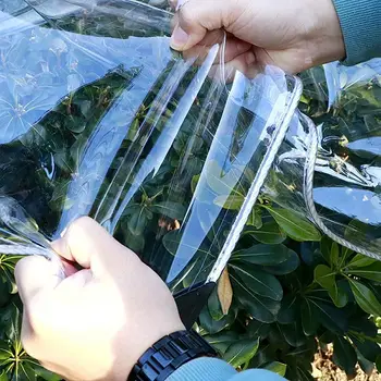0.55mm прозрачен брезент 750GSM PVC градина оранжерия растение запази топло дъждоустойчив беседка мебели водоустойчив ясно бреза