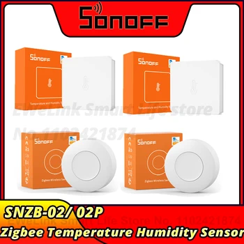 1-6PCS SONOFF SNZB-02 / SNZB-02P ZigBee сензор за температура и влажност Интелигентен дом eWeLink Работа със ZBBridge-P Alexa Google Home