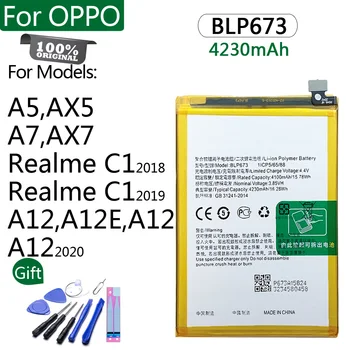 100% оригинална батерия BLP673 За OPPO A5 AX5 A3s A7 AX7 A7n A5s AX5s A8 A12e A12 A12s 4230mAh Висококачествено заместващо тесто