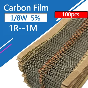 100PCS 1 / 8W въглероден филм резистор 5% 4R7 47R 470R 4K7 47K 470K 4.7 47 470 R K Ohm 0.125W 0R--1M