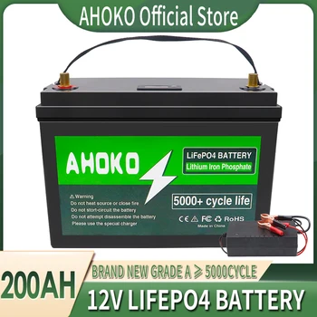 12V 200Ah LiFePO4 литиево-желязо фосфатна батерия Вграден BMS 5000 цикъла за подмяна на по-голямата част от резервното захранване Домашно съхранение на енергия