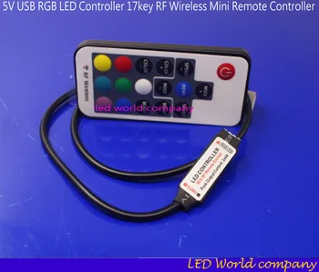 17key RF безжично мини дистанционно управление DC5V-24v USB RGB LED контролер за RGB 3528 5050 smd Led лента осветление 5v