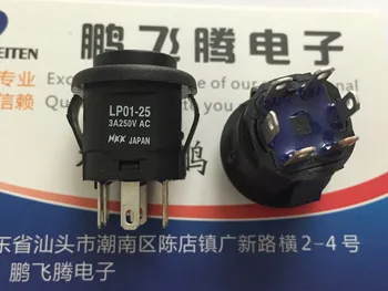 1PCS внесени японски LP01-25 кръгъл бутон сензорен превключвател прав щепсел 6-пинов бутон за самостоятелно нулиране на захранването