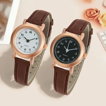 2023 Обикновени женски часовници Малки кръгли часовници за колан на момиче Кварцови ръчни часовници Дамски часовник Подарък Reloj Para Mujer Дамски часовник