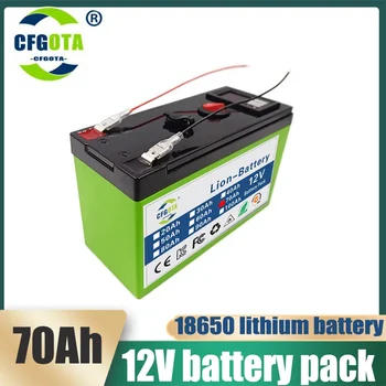 2024 Подобрена литиева батерия LiFePO4 12V 70Ah Преносима акумулаторна батерия Вградена 5V 2.1A USB дисплей за захранване Порт за зареждане