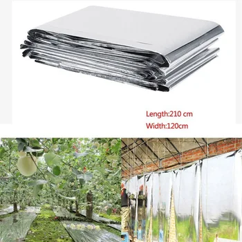 210x120cm Сребърен отразяващ филм Растения покриват оранжерия покриващи фолио листове