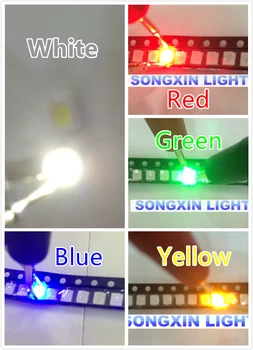 250pcs Super Bright 3528 1210 SMD LED червено/зелено/синьо/жълто/бяло 50pcs всеки LED диод 3.5 * 2.8 * 1.9 mm 3528 R / G / B / W / Y