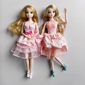 28cm принцеса кукла с рокля 3D очи Bjd подвижно тяло 1/6 жени женска мода сладки кукли момиче подарък (без кутия)