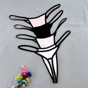 2Pcs/Set памук жени прашки тънък колан невидим отворен хип G-низ плътен цвят класически секси бельо женски интимни бельо