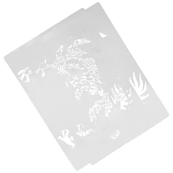 2Pcs Драконови шаблони Шаблони за рисуване Кухи шаблони за рисуване Шаблони за рисуване на дракони
