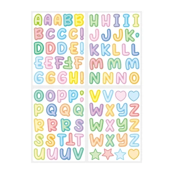 4 листа азбука-ваденки карикатура писмо стикери азбука-стикери за карта 24BB