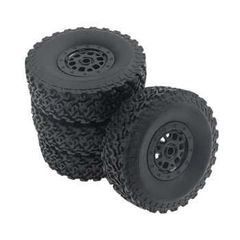 4pcs Гумени гуми Пластмасови колела главина Меки гуми за WPL MN RC Автомобил Задвижване на четирите колела Катерене Кола Направи си сам аксесоари Резервни части