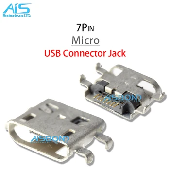 50Pcs/Lot Micro USB мини конектор 7Pin Къса игла 7P DIP4 Порт за данни Порт за зареждане DOCK За мобилен край щепсел Няма страна