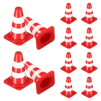50pcs пластмасови мини трафик конуси миниатюрни пътни конуси мини конуси за безопасност деца когнитивни играчки
