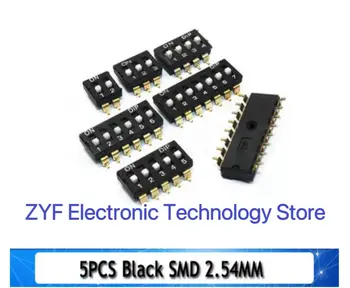 5PCS Модул за превключване на тип слайд 1 2 3 4 5 6 7 8 10PIN /1.27/2.54mm Позиция Way DIP / SMD стъпка превключвател превключвател Blue Snap Switch Dial
