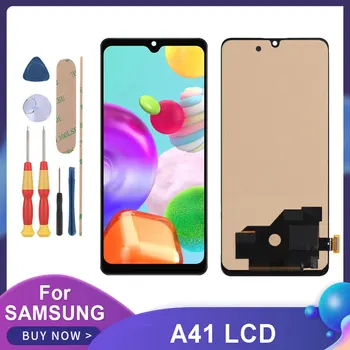 6.1''За Samsung Galaxy A41 LCD дисплей сензорен екран дигитайзер събрание A415F A415F / DS A415 LCD екран замяна с рамка