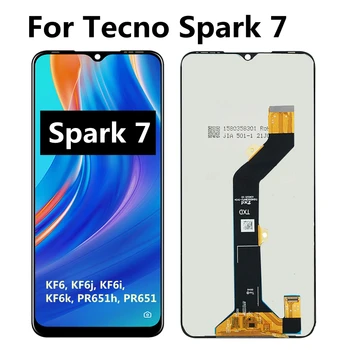 6.5 За Tecno Spark 7 дисплей KF6J KF6N LCD сензорен екран дигитайзер замяна за Tecno Spark 7 LCD Pantalla събрание