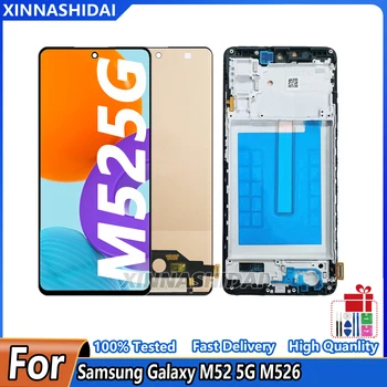 6.6''OLED M526B дисплей сензорен екран дигитайзер събрание за Samsung Galaxy M52 5G M526 LCD екран замяна
