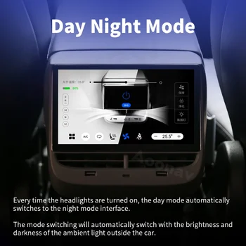 7 инчов Android 12 стерео AC панел за Tesla Model 3 Модел Y 2020-2023 Развлекателна система за задните седалки Car Touch Air Multimedia