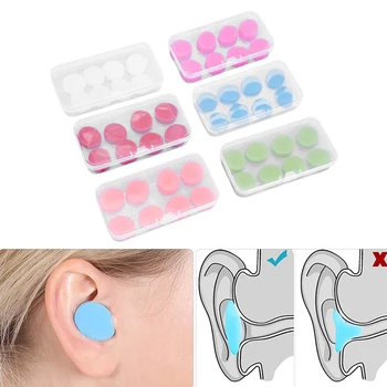 8PCS/Box Силиконови тапи за уши Намаляване на шума Анти анулиране на съня Звукоизолация Защита на тапи за уши Спящи тапи за уши за многократна употреба