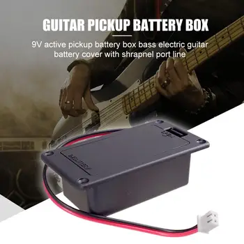9V китара пикап батерия кутия батерия притежателя случай капак с кабел контакти части лек преносими музикални елементи