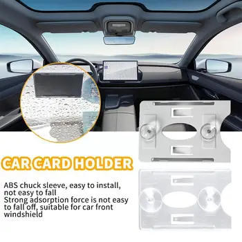 Abs Car Organization Card Sleeve For Windglass Glass Tag Durable Id Ic Card Holder Sucker Card Holder Car Organization Y9l9