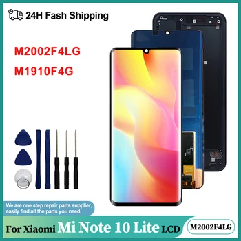 AMOLED за Xiaomi Mi Note 10 Lite LCD дисплей сензорен екран дигитайзер за Xiaomi Note 10 Lite M2002F4LG M1910F4G LCD екран части