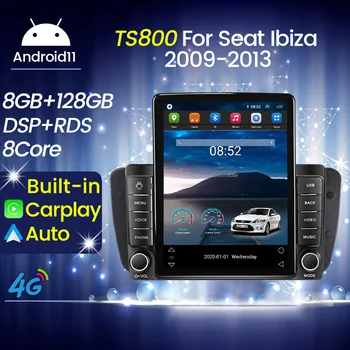 Android 11 Автомобилен радио стерео мултимедиен плейър за Seat Ibiza MK4 6J SportCoupe Ecomotive Cupra 2009-2013 GPS Autoradio Carplay