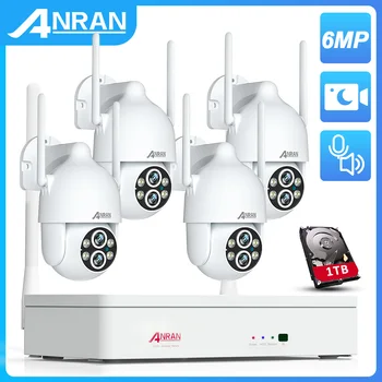 ANRAN 3K 6MP система за сигурност с двоен обектив 10x Zoom Set Комплект за безжично наблюдение на открито Цветно нощно виждане 360° Auto Track