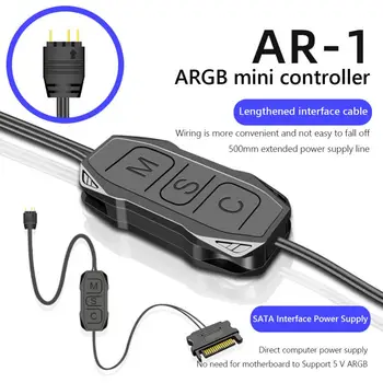 ARGB контролер Удължаване на кабела Широка съвместимост 5V 3 пинов към SATA захранващ мини RGB контролер