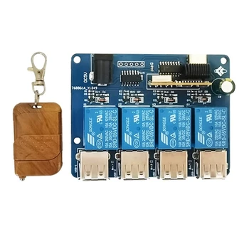 Blue Power Expansion Module 433 Дистанционно управление 5V Захранване 4 Way USB разпределителна платка Захранващ хъб