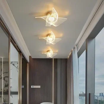 Butterfly пътека LED таван лампа Nordic проста декорация на дома хол спалня балкон гардероб таван изкуство светлини блясък