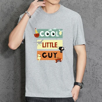 Cartoon Cool Little Guy Мъжка тениска Памучна простота тениска All-Match Oversized Tee Shirt Round Neck Quality Man Clothing