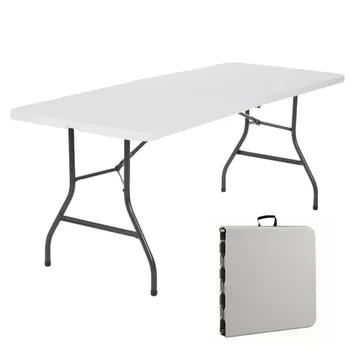 Cosco 6ft White Outdoor Garden Camping Picnic Table Portable Folding Table picnic table desk table outdoor furniture foldable