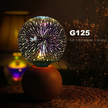 Creative 3D Fireworks Effect Настолна лампа LED Настолна лампа Начало Спалня Коледа Декоративна крушка Празнична нощна лампа E27 110V / 220V