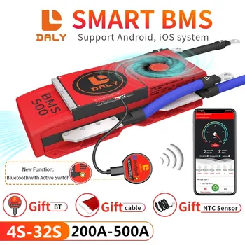 DALY LiFePO4 32S 96V 300A 27S 28S 300A 200A Li ion Smart BMS за пиков ток на литиева батерия 450A BT Bluetooth UART FAN