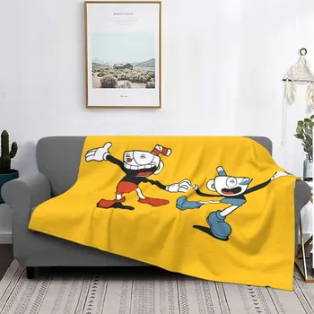 Dance Cuphead Ms Chalice Game Blanket Velvet Summer дишаща лека хвърлят одеяла за дома Спално бельо
