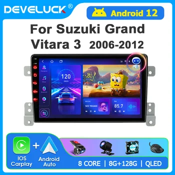 Develuck 2 Din Android Car Radio за Suzuki Grand Vitara 3 2005-2015 Стерео мултимедиен видео плейър Navigaion Wireless Carplay