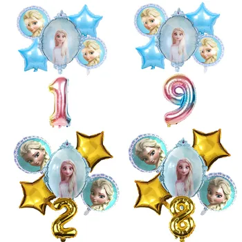 Disney Замразени златни фолийни балони Консумативи за рожден ден Момиче Faovr принцеса Елза Сватбени декорации Бебешки душ деца Играчки за подаръци