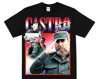 FIDEL CASTRO Почит тениска социализъм вдъхновен печат изкуство революция бунтовник съпротива Фидел Кастро портрет...... Произведено във Великобритания